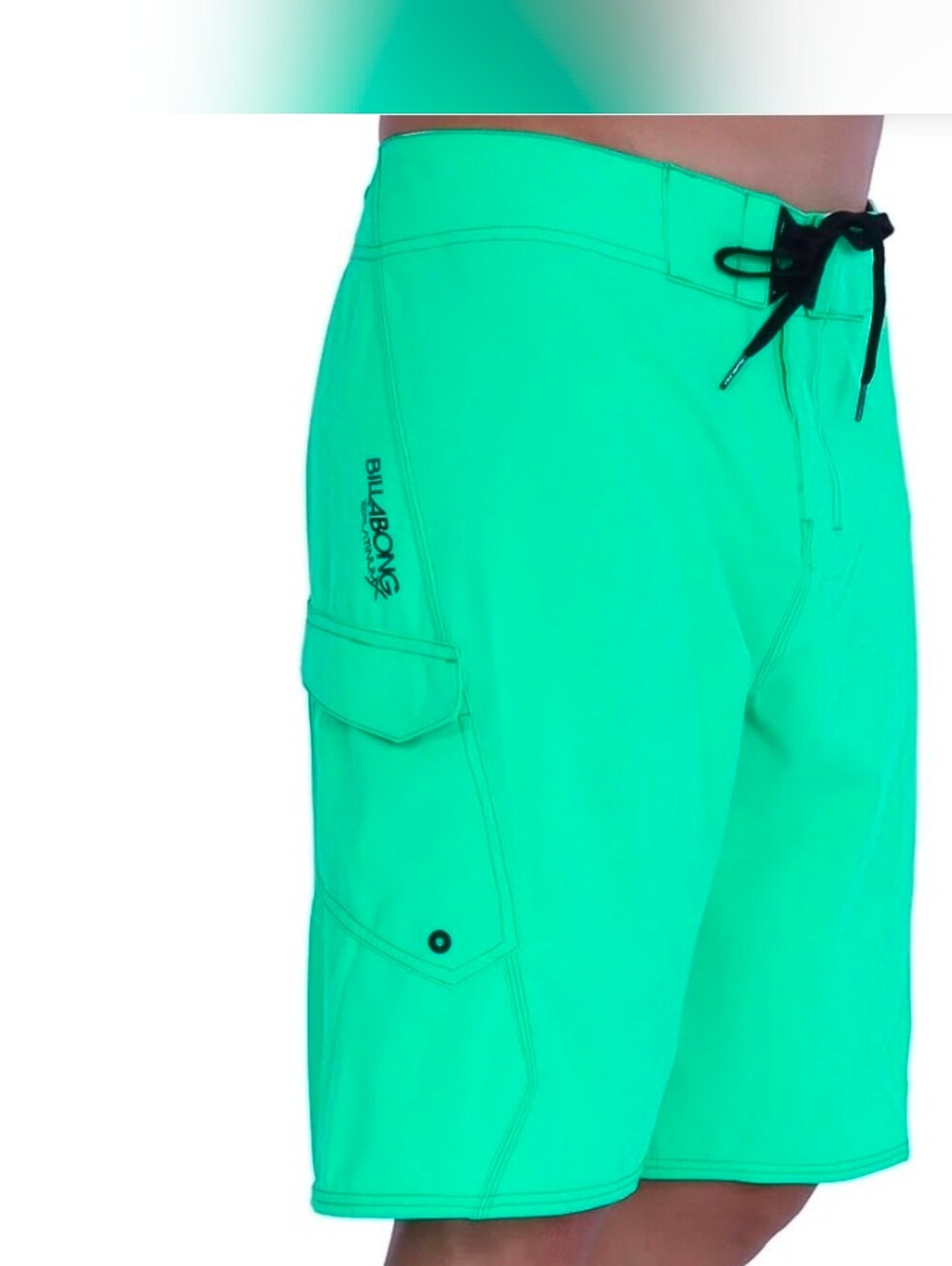 Billabong Men’s Bright Green Boardshorts with Black Drawstring - Picture 2 of 9